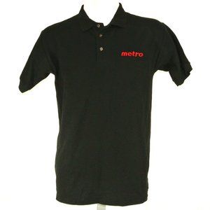 METRO Grocery Store Employee Uniform Polo Shirt Black NEW Size L Large